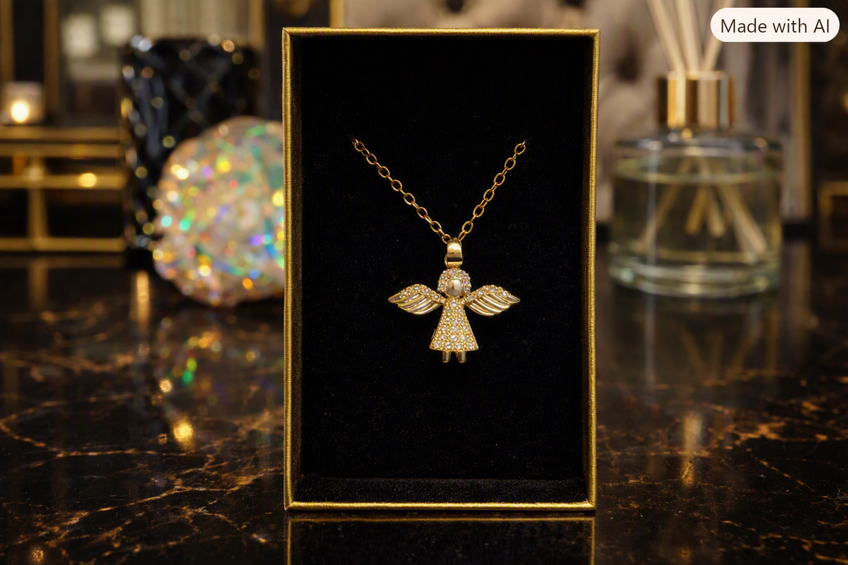 Collier ange (plaqué or 18K)