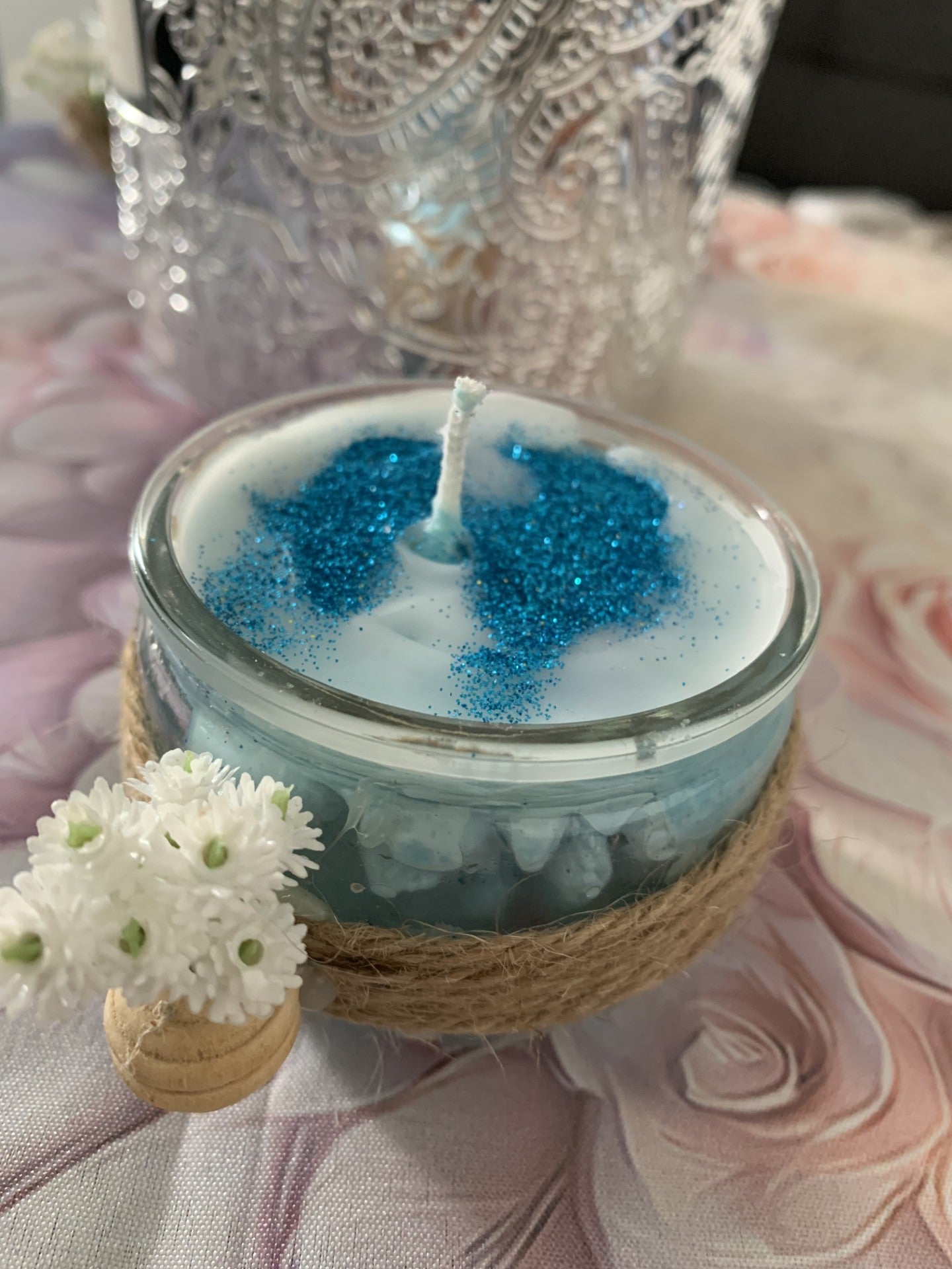 Bougie naturelle décorative à la Cire de Soja et éléments naturels