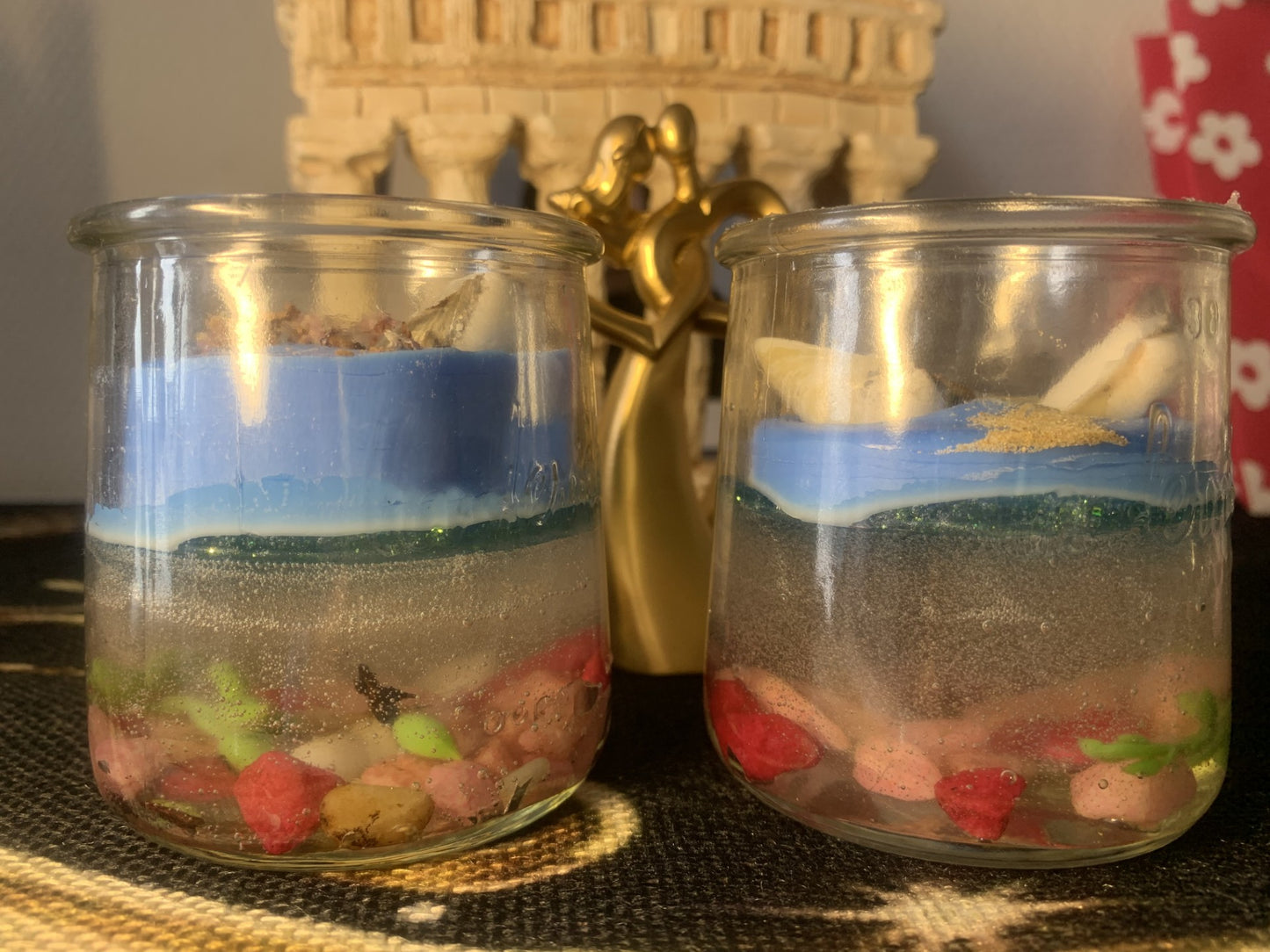 Bougie décorative artisanale – Évasion azur et sable de Sicile