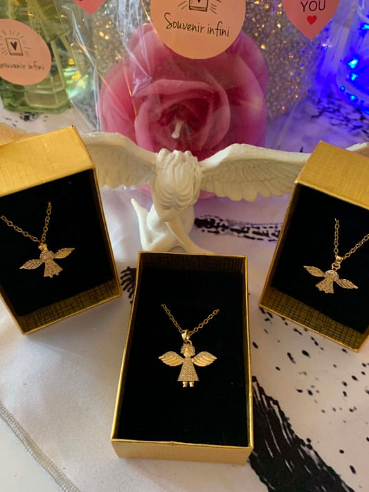 Collier ange (plaqué or 18K)