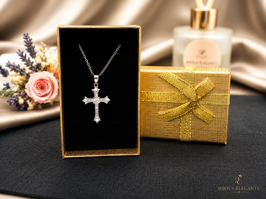 Collier croix (acier inoxydable)