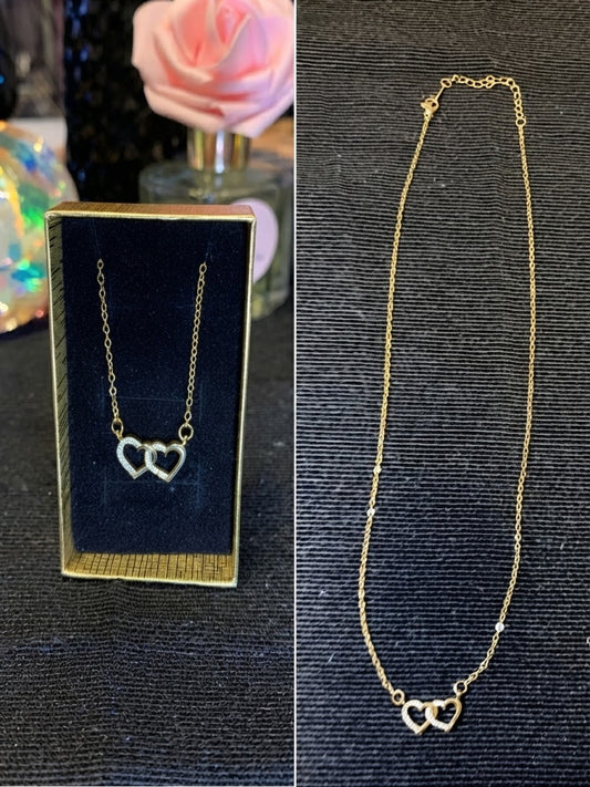 Collier double Coeur (acier inoxydable)