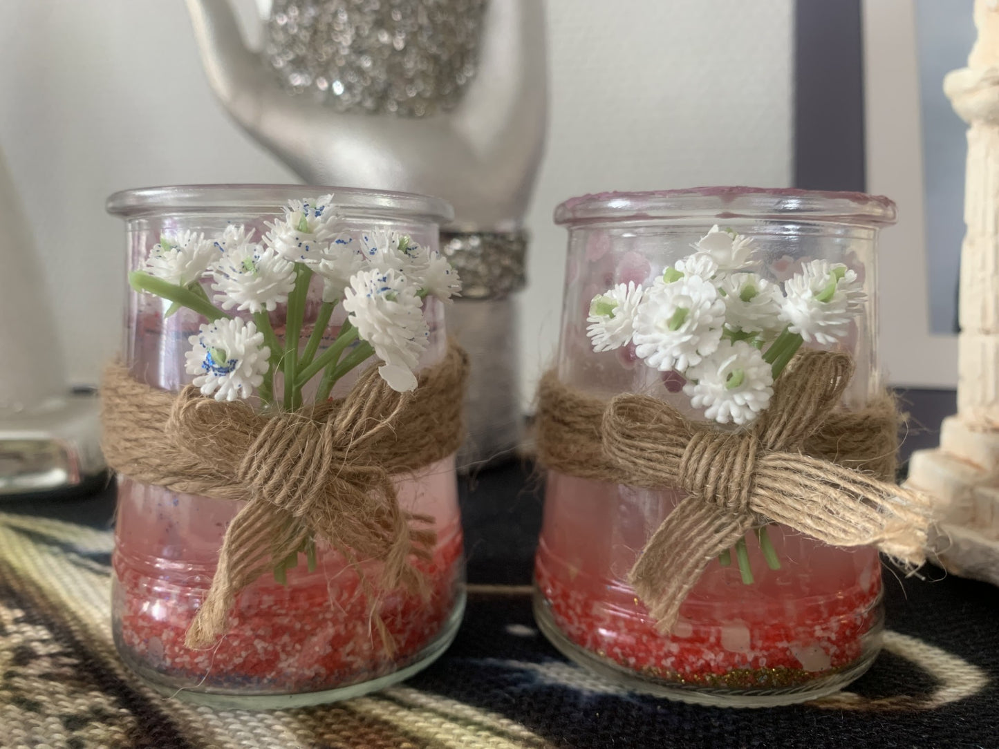 Bougie décorative en gel – Cœurs & Pierres