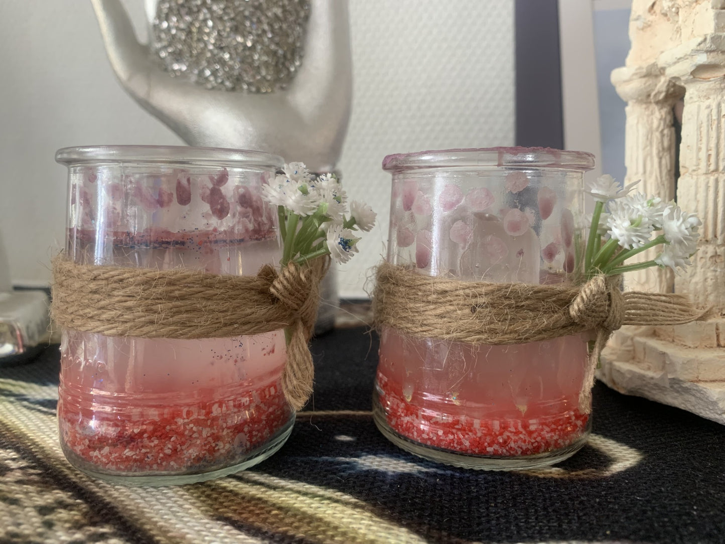 Bougie décorative en gel – Cœurs & Pierres