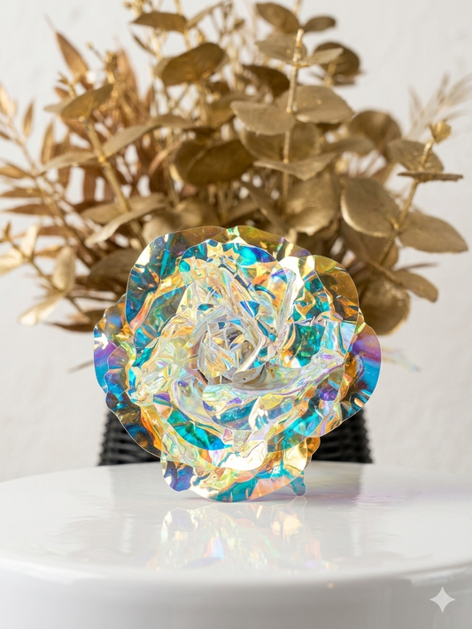 Rose blanche iridescente (*)