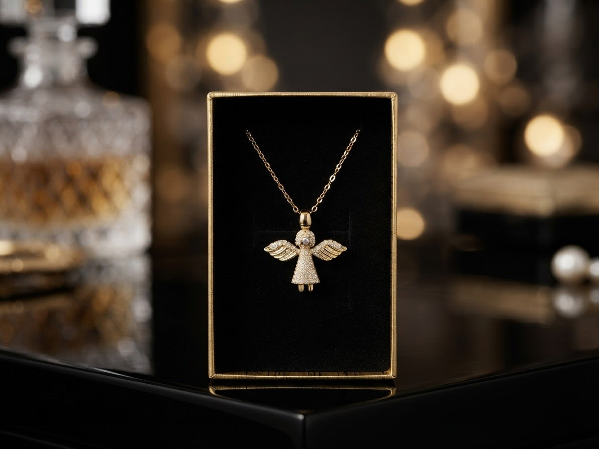 Collier ange (plaqué or 18K)