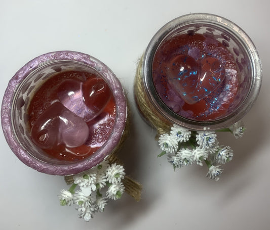 Bougie décorative en gel – Cœurs & Pierres