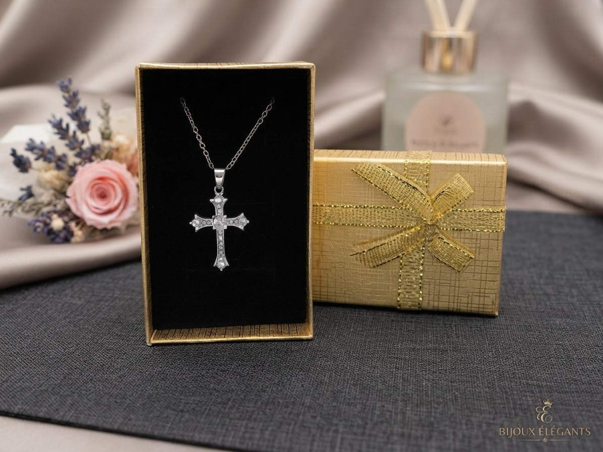 Collier croix (acier inoxydable)
