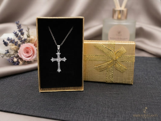Collier croix (acier inoxydable)