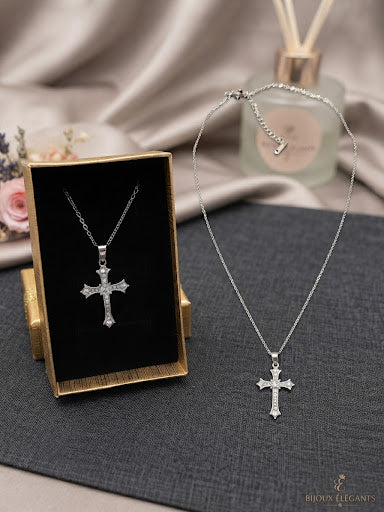 Collier croix (acier inoxydable)