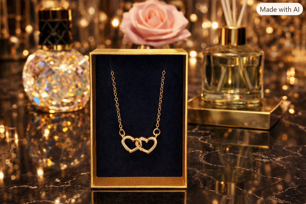 Collier double Coeur (acier inoxydable)