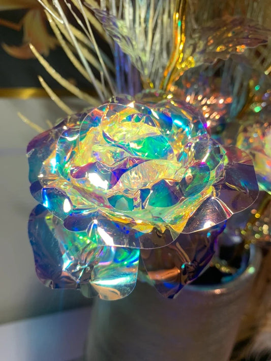 Rose blanche iridescente (*)
