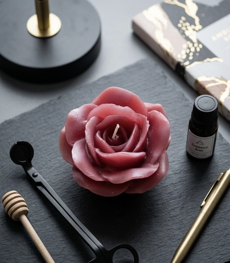 SOLDE Bougie Rose rouge