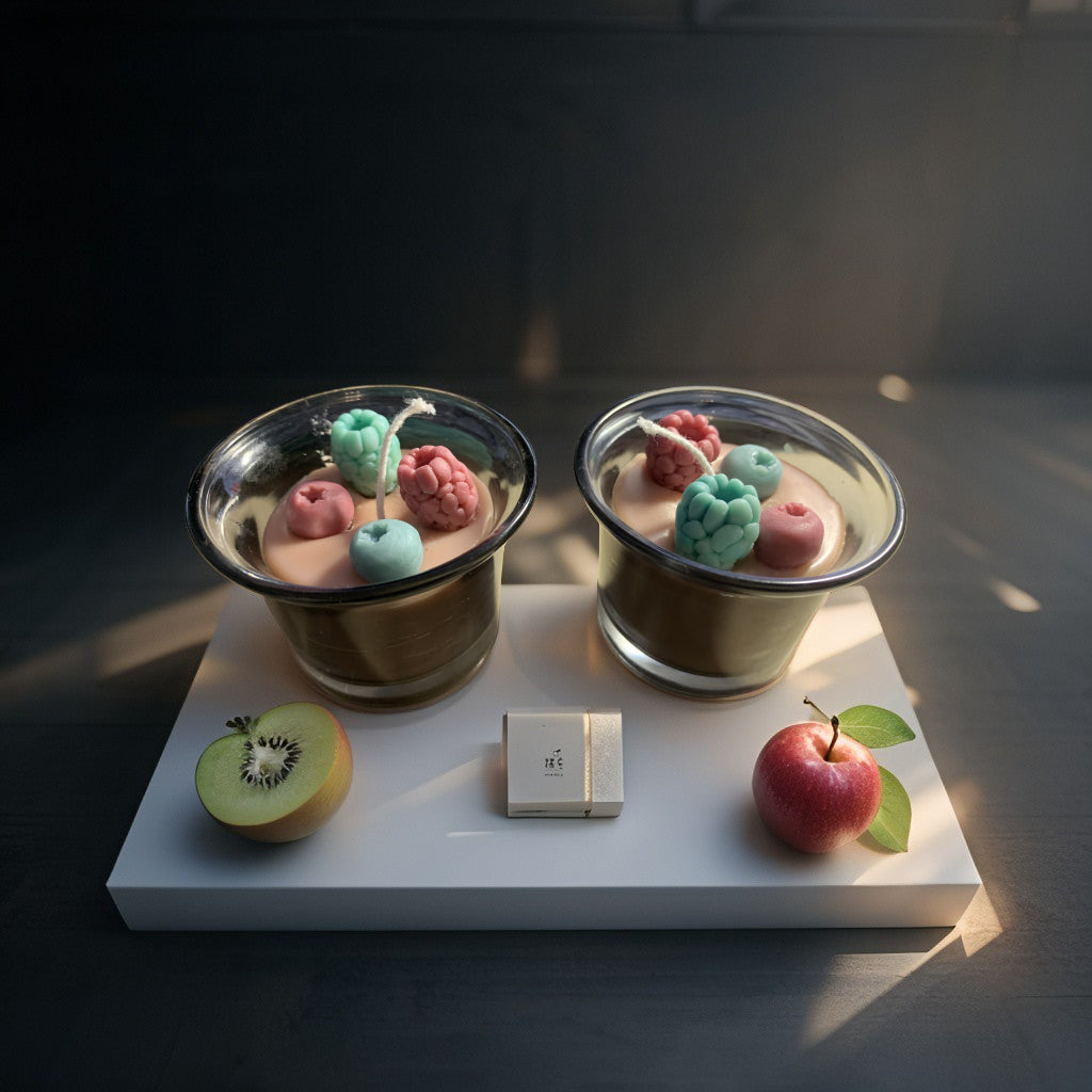 NOUVEAU Bougie décorative à la senteur sucrée "Fruits Gourmands"
